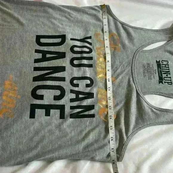 Chin-Up Apparel- Trust me you can dance -Wine, gray racerback tank top - Picture 5 of 5
